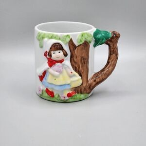 Vintage J.S.N.Y.  Little Red Riding Hood Ceramic Mug Cup Child's Fairy Tale